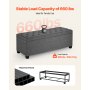 VEVOR Opbergpoef 110 x 40 x 40 cm Voetenbank Opbergbox, Draagvermogen tot 299,37 kg, Opvouwbare, gevoerde bank met metalen frame, Poef voor woonkamer, slaapkamer, gang, grijs