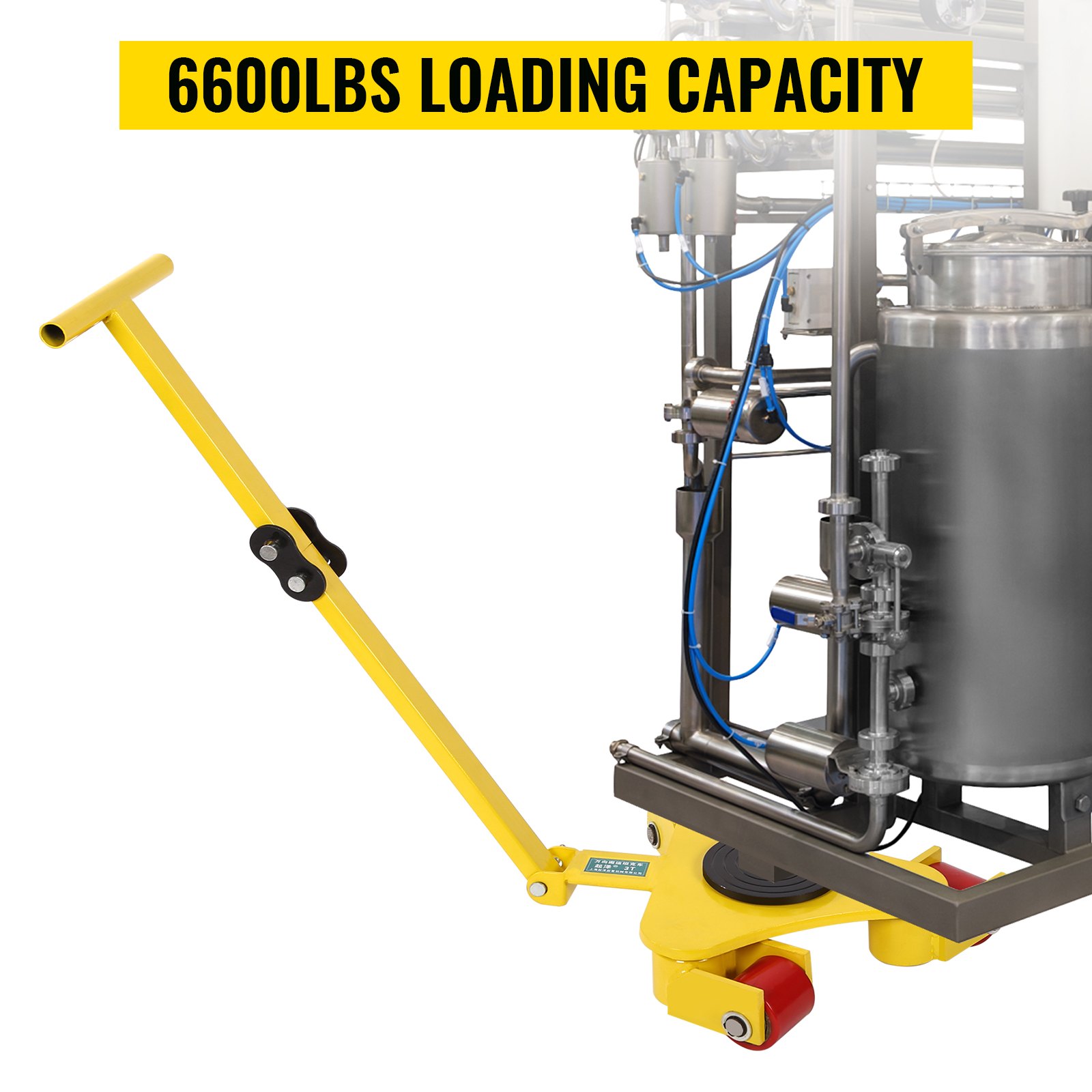 VEVOR 3T/6600lbs 360° Machinery Skate Mover Durable 360°Rotation Q235 Steel Rotating Rollers Material Handling