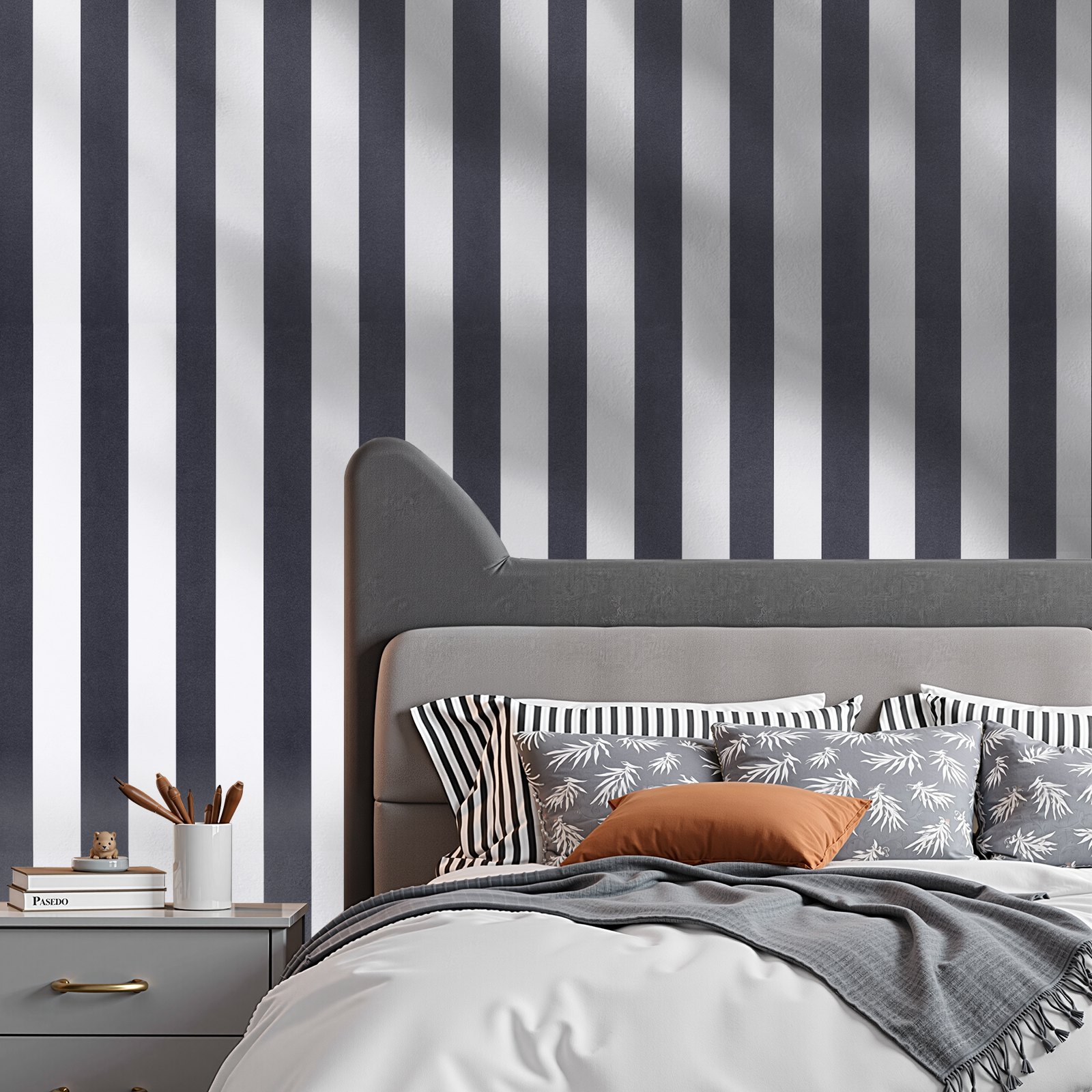 VEVOR Peel and Stick Wallpaper, 45cm x 15m Contact Paper Black White Modern Geometric Waterpoof Self Adhesive, Easy to Clean Wall Decorative Vinyl Roll for Bedroom Kitchen Office Bathroom