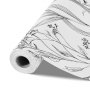 VEVOR Zelfklevend behang, 45 cm x 10 m, Muurbehang, Witte kleeffolie met botanisch bloemenpatroon, Waterdicht, Meubelfolie, Decoratieve vinylrol voor slaapkamer, keuken, kantoor, badkamer