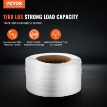 VEVOR Packaging Woven Strapping Roll 3/4" x 0.03" x 1640' Banding Strap 1763 lbs