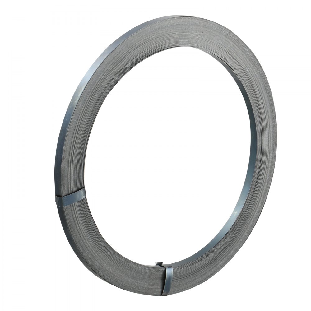 VEVOR Packaging Steel Strapping Roll, 330' Length x 1/2" Width x 0.016" Thickness, 1100 lbs Break Strength, Heavy Duty Banding Pallet Strap Coil, Portable Strong Banding Packing Metal Straps, Black