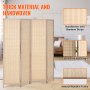 VEVOR 4 Panel Room Divider, Bamboo Hand-Woven Folding Privacy Screens with Hinges, Portable Partition Room Dividers & Freestanding Wall Divider for Room Separation, Living Room, Bedroom, Natural