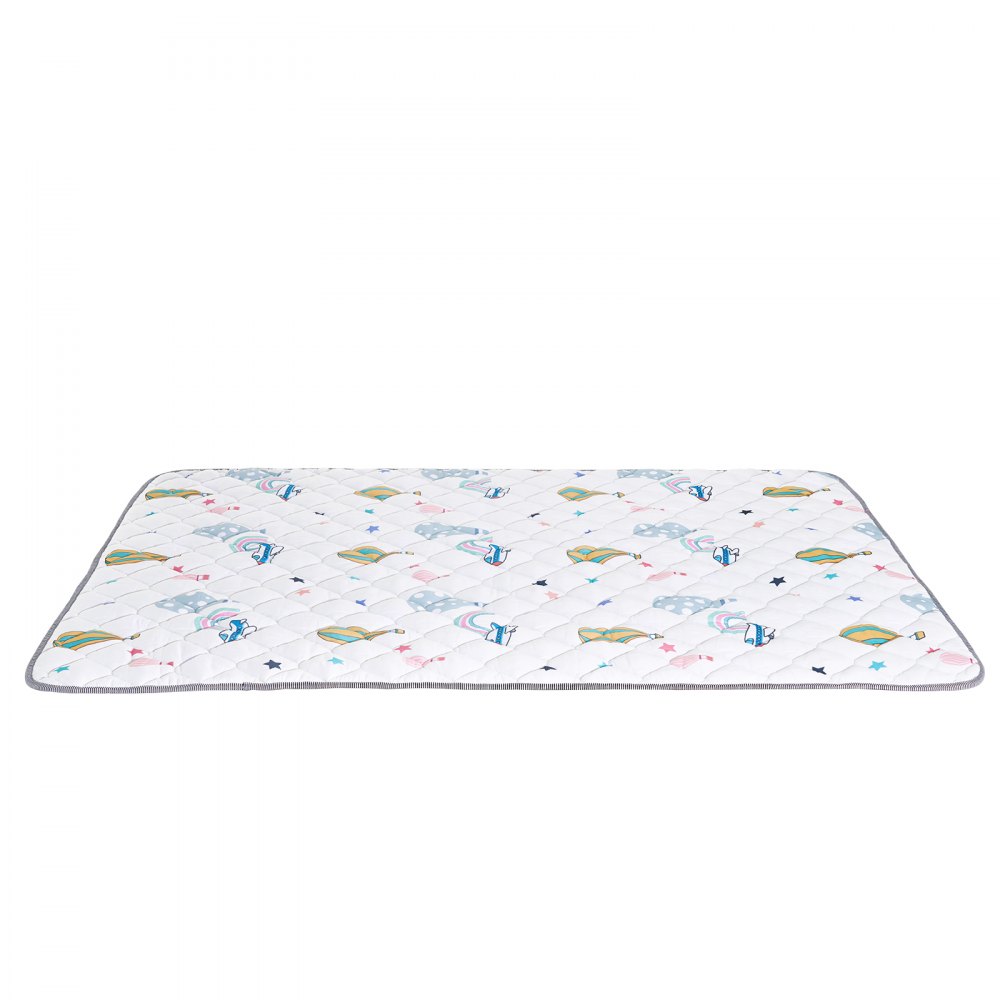 VEVOR Play Mat, 59"x79" Crawling Mat, Non-Slip One-Piece Soft Playmat, Foldable Floor Mat, Waterproof Activity Playmats for Babies,Toddlers, Infants, Machine Washable, Play & Tummy Time