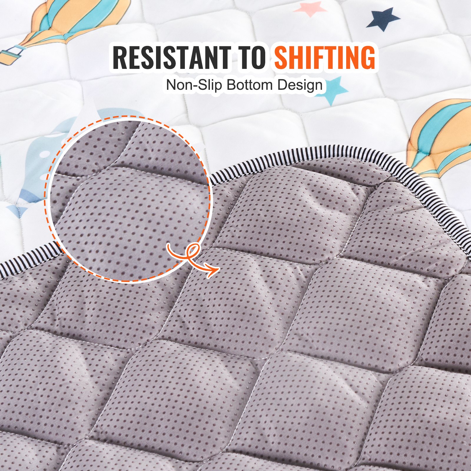 VEVOR Play Mat, 59"x79" Crawling Mat, Non-Slip One-Piece Soft Playmat, Foldable Floor Mat, Waterproof Activity Playmats for Babies,Toddlers, Infants, Machine Washable, Play & Tummy Time