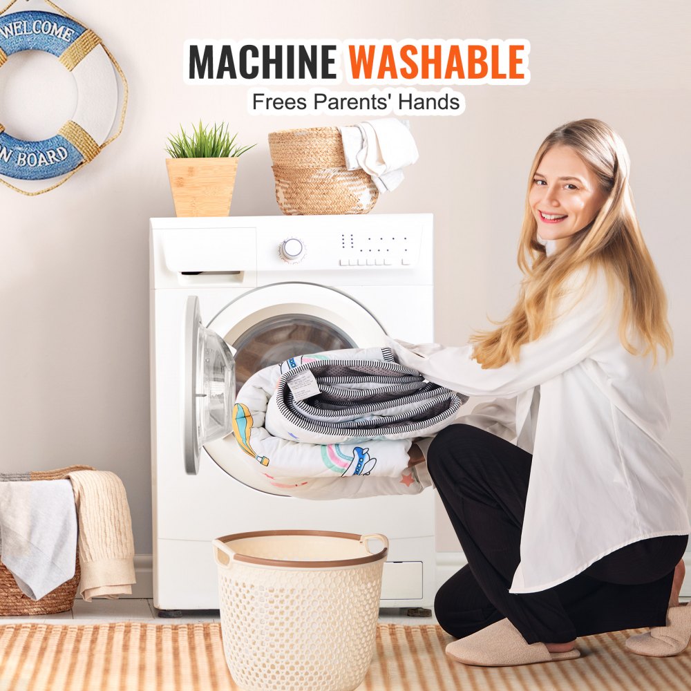 VEVOR Baby Speelmat, 50 x 50 inch, Baby Kruipmat, Antislip Eendelig Zacht Baby Speelmat, Opvouwbare Vloermat, Waterdichte Activiteiten Speelmatten voor Baby's, Peuters, Zuigelingen, Machinewasbaar, Voor Buiktijd Spelen en Liggen