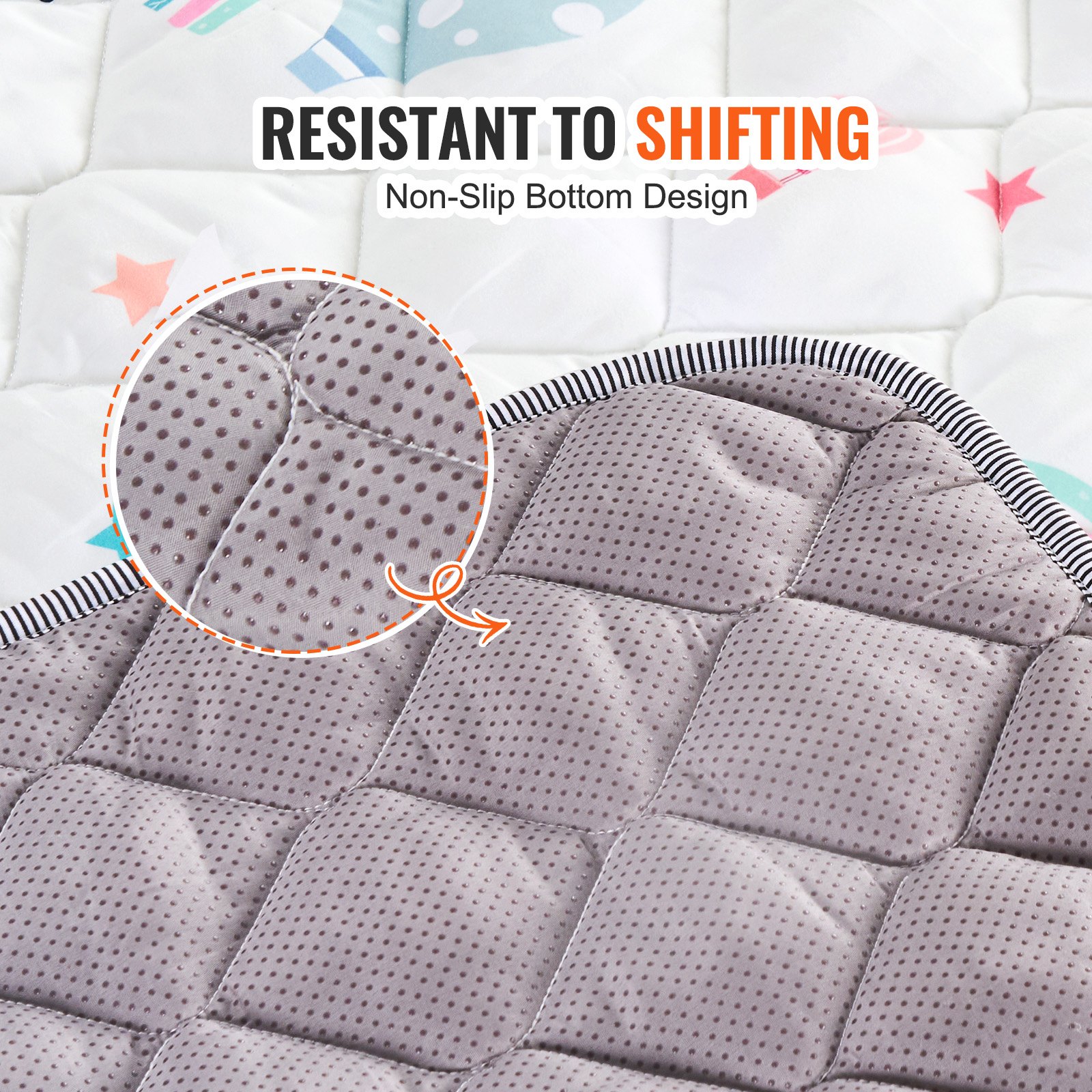 VEVOR Baby Speelmat, 50 x 50 inch, Baby Kruipmat, Antislip Eendelig Zacht Baby Speelmat, Opvouwbare Vloermat, Waterdichte Activiteiten Speelmatten voor Baby's, Peuters, Zuigelingen, Machinewasbaar, Voor Buiktijd Spelen en Liggen