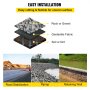 VEVOR Geotextile Fabric, 12.5 x 30 ft 3.5oz Woven PP Driveway Drain Cloth with 600lbs Tensile Strength, Heavy Duty Underlayment for Soil Stabilization, Landscaping, Weed Barrier, 12.5FT30FT-3.5OZ, Bla