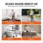 VEVOR Opvouwbare Rollator, Opvouwbare Rollator met 2 Knoppen, 5-inch Massieve Wielen en Verstelbare Hoogte, Lichtgewicht Aluminium Rollator, Rollator met Voorwielen voor Senioren en Volwassenen, tot 350 lbs