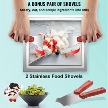 VEVOR Gebakken Ijsrolmachine Commerciële Ijsroller voor Yoghurtmelk Vierkante Pan