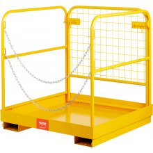 VEVOR Forklift Safety Cage, 1200lbs Load Capacity, 36'' x 36'' Foldable Forklift Work Platform for 1-2 People with Double-Chain Guardrail, Drain Hole & Nonslip Pattern Design, Perfect for Aerial Work