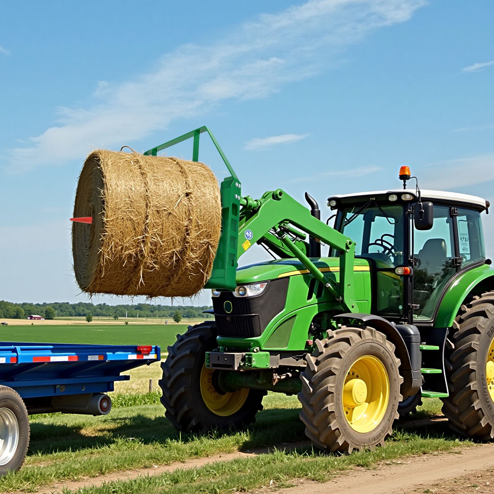 VEVOR Skid Steer Loader, 1814 kg, 1270 x 150 x 752 mm palletvorkframe-verlengingen met 50,8 mm trekhaak en speerhulzen, past op John Deere-lader met snelkoppeling, alleen frame