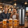 VEVOR Corny Keg, 19 L Ball Lock Keg, SUS304 Cold Brew Kegs Vat-emmer met twee rubberen handgrepen en stevige rubberen bodem, brouwapparatuur voor thuisbrouwen, feestjes, bar, bistro, restaurant, café, 2-pack.