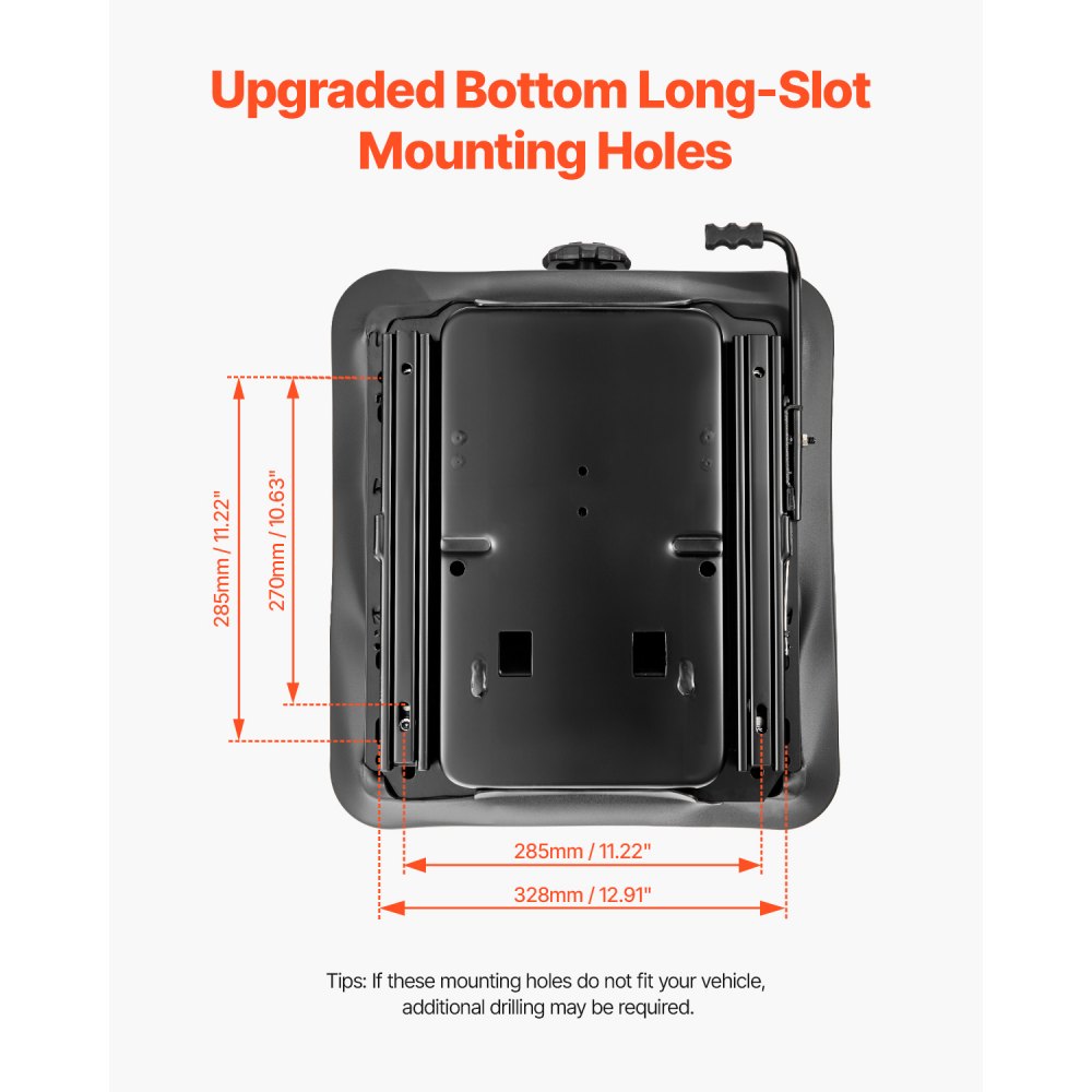 VEVOR Seat Suspension Kit With Seat Slider Track, Universal Air Ride Seat Suspension with Dust Cover, 6in Front-to-Back Adjustable, Tractor Seat Suspension ‎Kit for Zero Turn Lawn Mower, Forklift