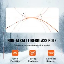 VEVOR 100 stuks 48" opritmarkeringen oranje sneeuwploegpalen 0,31" glasvezelstaaf