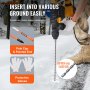 VEVOR Driveway Markers, 30 PCS 48 inch, 0.4 inch Diameter, Orange Fiberglass Poles Snow Stakes with Reflective Tape, 12" Steel Drill Bit & Protection Gloves for Parking Lots, Walkways Easy Visibility