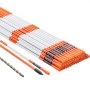 VEVOR Opritmarkeringen, 50 stuks, 48 ​​inch, diameter 0,4 inch, oranje glasvezelpalen, sneeuwpalen met reflecterende tape, 12 inch stalen boor en beschermende handschoenen voor parkeerplaatsen, Ge