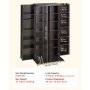 VEVOR dvd-kast met 24 vakken, mediakast, vrijstaande kast 610 x 368 x 1270 mm, ruimtebesparende cd-kast voor cd's, dvd's, boeken, game discs, woonkamer, thuiskantoor, opnamestudio, zwart
