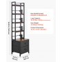 VEVOR dvd-rek met 4 planken en 2 lades, mediaplank, vrijstaand rek 400 x 300 x 1435 mm, ruimtebesparend opbergrek voor cd's, dvd's, boeken, game discs, woonkamer, thuiskantoor, zwart