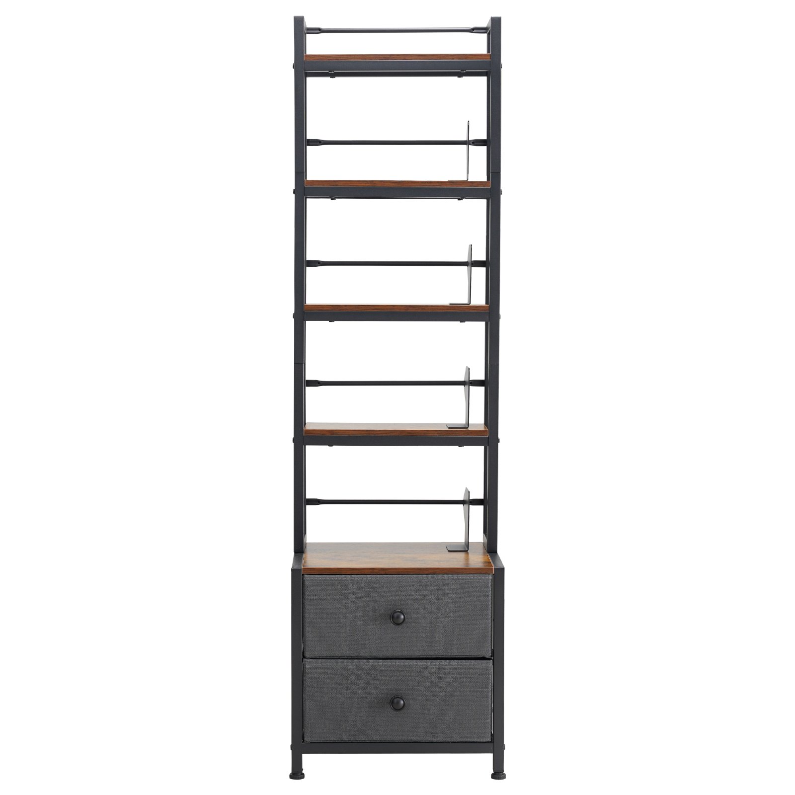 VEVOR dvd-rek met 4 planken en 2 lades, mediaplank, vrijstaand rek 400 x 300 x 1435 mm, ruimtebesparend opbergrek voor cd's, dvd's, boeken, game discs, woonkamer, thuiskantoor, zwart