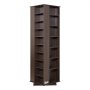 VEVOR Mediaplank 475x475x1636 mm, CD-toren, draaibare boekenplank met 34 vakken voor cd's, dvd's, boeken en game discs, dvd-standaard voor woonkamer, thuiskantoor en opnamestudio, bruin