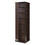 VEVOR Mediaplank 475x475x1636 mm, CD-toren, draaibare boekenplank met 34 vakken voor cd's, dvd's, boeken en game discs, dvd-standaard voor woonkamer, thuiskantoor en opnamestudio, bruin