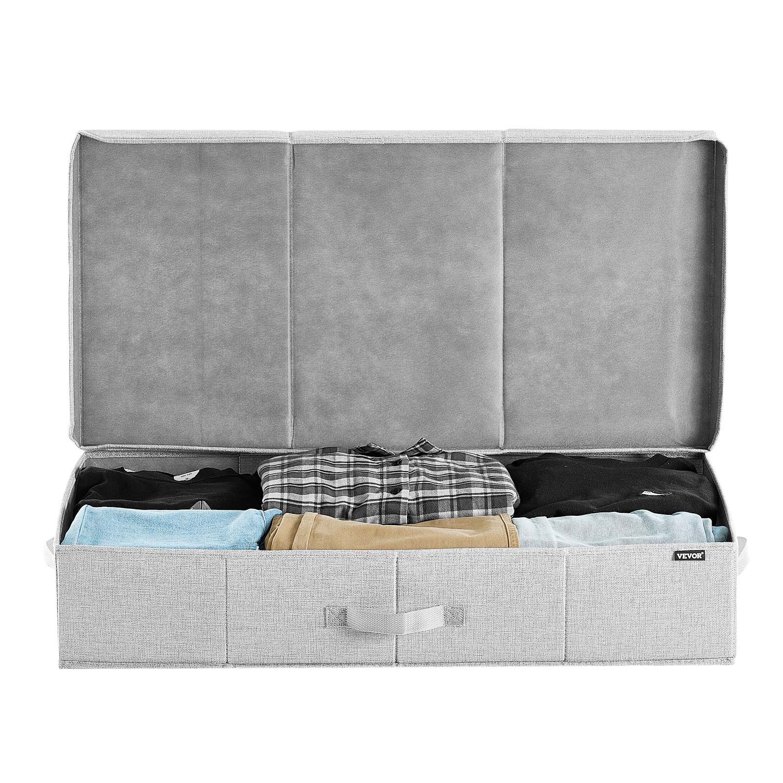 VEVOR Onderbed Opbergtas 2-pack (805 x 405 x 155 mm) Onderbedcontainer met deksel, opbergdoos voor kleding, schoenen, slaapkamerkleding, opbergtas 48 L
