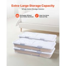 VEVOR 4 x Opbergkast onder het bed, oprolbaar met deksel, 805 x 396 x 175 mm