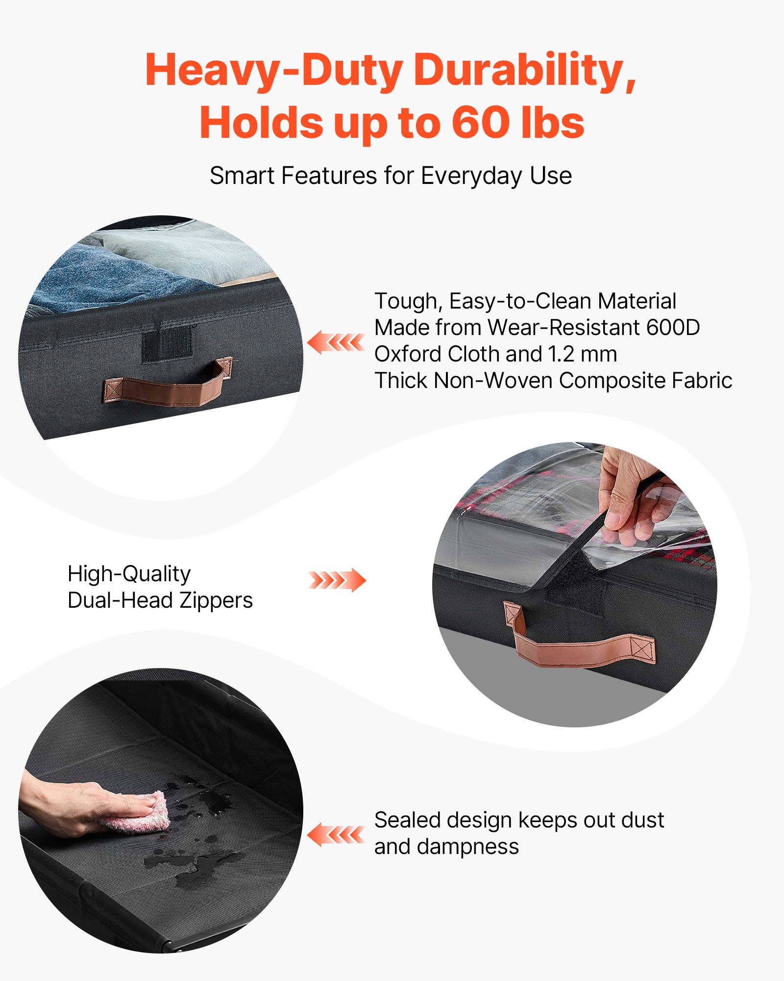 VEVOR Under Bed Storage with Wheels, 36.0 x 18.1 x 7.3 inch, Underbed Containers with Clear Lid, Underbed Shoe Organizer, Rolling Under the Bed Storage Bins for Clothes Shoes Blankets Bedroom, 2 Pack