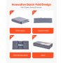 VEVOR Onderbed Opbergtas 6-pack (996 x 500 x 180 mm) Onderbedcontainer met transparante deksels (90 L), Opbergdoos Organizer voor Kleding Schoenen Slaapkamer