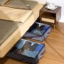 VEVOR Under Bed Storage with Clear Lids, 39.2 x 19.7 x 7.1 Inch, 90L Large Underbed Clothes Storage Containers, Low Profile Under Bed Drawer Shoe Organizer Bins Box for Blanket Shoe Bedroom, 6 Pack