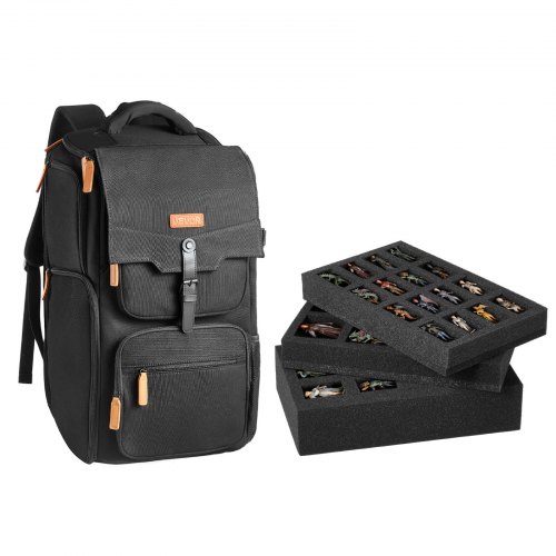 VEVOR Miniatuur Opbergtas, geschikt voor 58 infanterieminiaturen, transporttas met handvat en verstelbare schouderriem, 3 schuimlagen voor een groot opbergvolume (miniaturen niet inbegrepen)