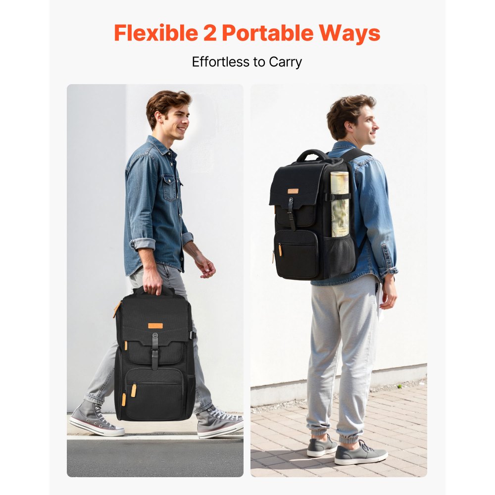 VEVOR Miniature Storage Carrying Figure Bag, Fits 58 Infantry Minis, Miniature Transport Bag with Handle & Adjustable Shoulder Strap, 3 Foam Layers for Large Storage Capacity (Minis Not Included)