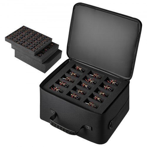 VEVOR Miniatuur Opbergtas, voor modellen in schaal 1:500-1:750, draagtas met verstelbare schouderriem, 3 schuimlagen voor een groot opbergvolume (miniaturen niet inbegrepen)