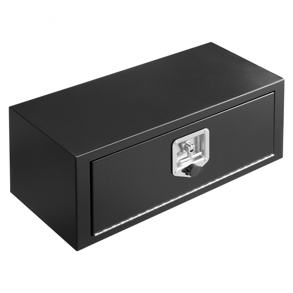 VEVOR Truck Onderbouw Opbergbox 686 x 254 x 254 mm Koudgewalst Staal Waterdichte Gereedschapskist met T-handgreep en Slot voor Vrachtwagens, Trailers, Bestelwagens Gereedschapskist Onderbouw Box Zwart