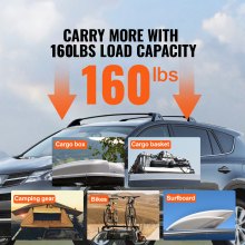 VEVOR dakdragerdwarsdragers compatibel met Toyota RAV4 2019-2023 118kg laadvermogen roestvrije aluminium dwarsbalken met sloten imperiaal (niet geschikt voor Adventure/TRD Off-Road)
