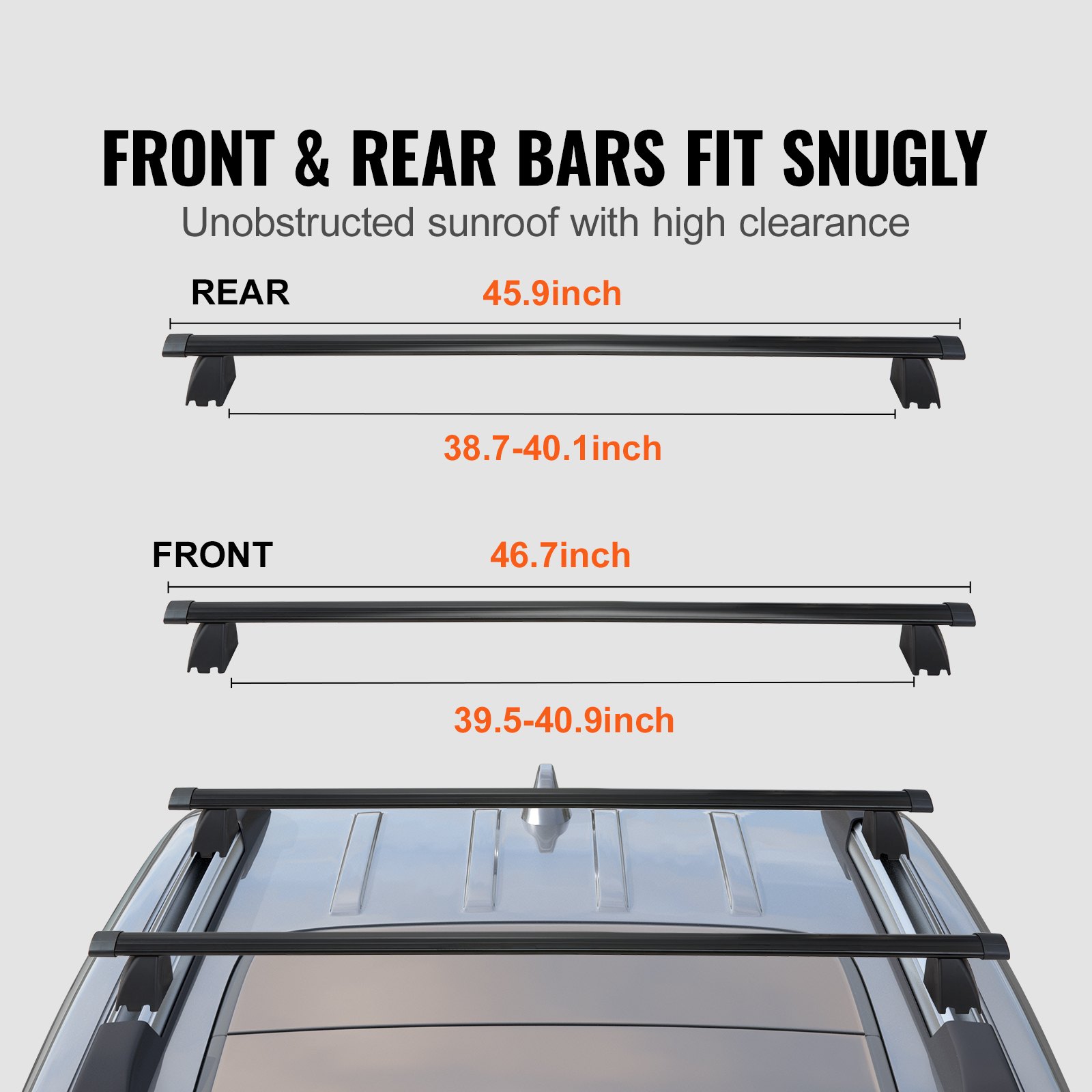 VEVOR Zwarte dakdragers, compatibel met Jeep Grand Cherokee 2011-2021, met gegroefde zijrails, draagvermogen van 90 kg, aluminium dwarsdragers met sloten, voor dakdragers etc.
