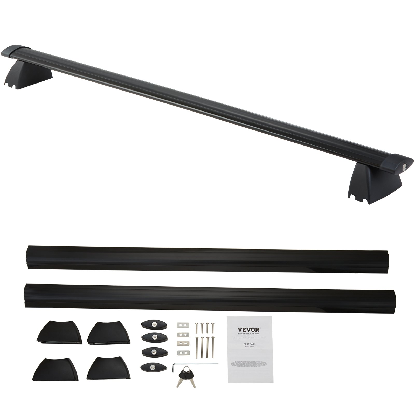 VEVOR Zwarte dakdragers, compatibel met Jeep Grand Cherokee 2011-2021, met gegroefde zijrails, draagvermogen van 90 kg, aluminium dwarsdragers met sloten, voor dakdragers etc.