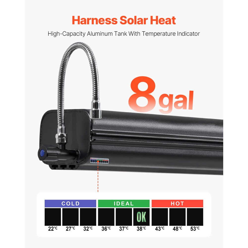 VEVOR Dakdrager Watertank Wateropslag voor Voertuigen 30 L met 2 Spatborden en T-sleuf, Aluminium Tank met Hogedrukaansluiting, voor Kofferbak Rolbeugels Dwarsdragers