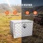 VEVOR Truck Box Gereedschapskist Trailer Box Gereedschapskist 610x430x460mm Pick-up opbergdoos, aluminium diamantplaat gereedschapskist met slot en sleutels, waterdichte trailer opbergdoos