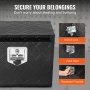 VEVOR Underbody Truck Box, 18" x 12" x 14" Pickup Storage Box, Heavy Duty Aluminum Diamond Plate Tool Box with Lock and Keys, Waterproof Trailer Storage Box with T-Handle Latch for Truck, Van, Trailer