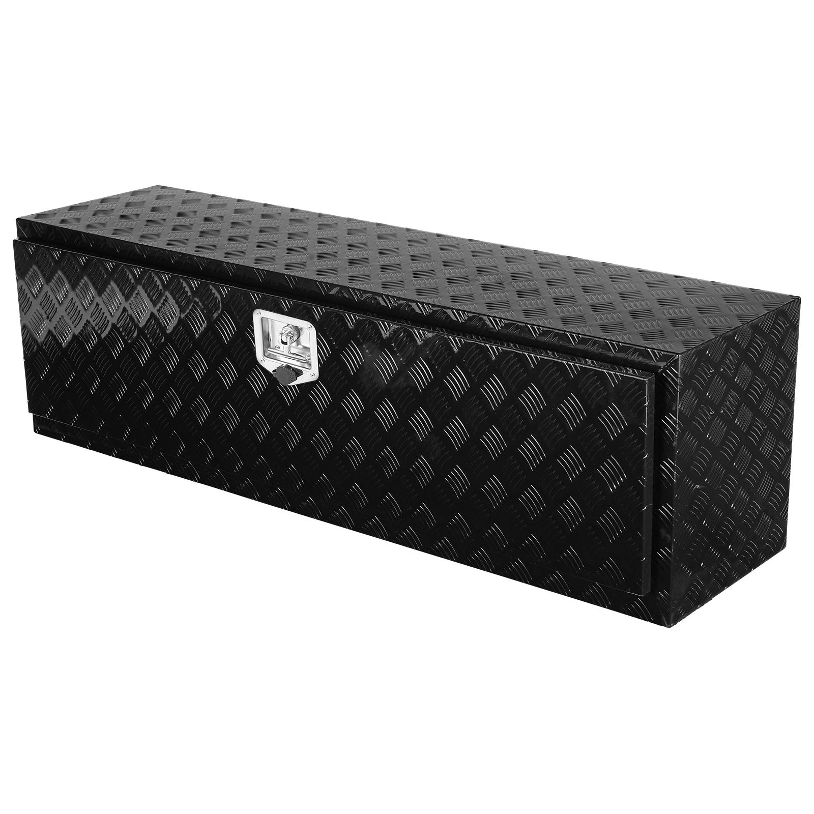 VEVOR Underbody Truck Box, 60" x 17" x 18" Pickup Storage Box, Heavy Duty Aluminum Diamond Plate Tool Box with Lock and Keys, Waterproof Trailer Storage Box with T-Handle Latch for Truck, Van, Trailer