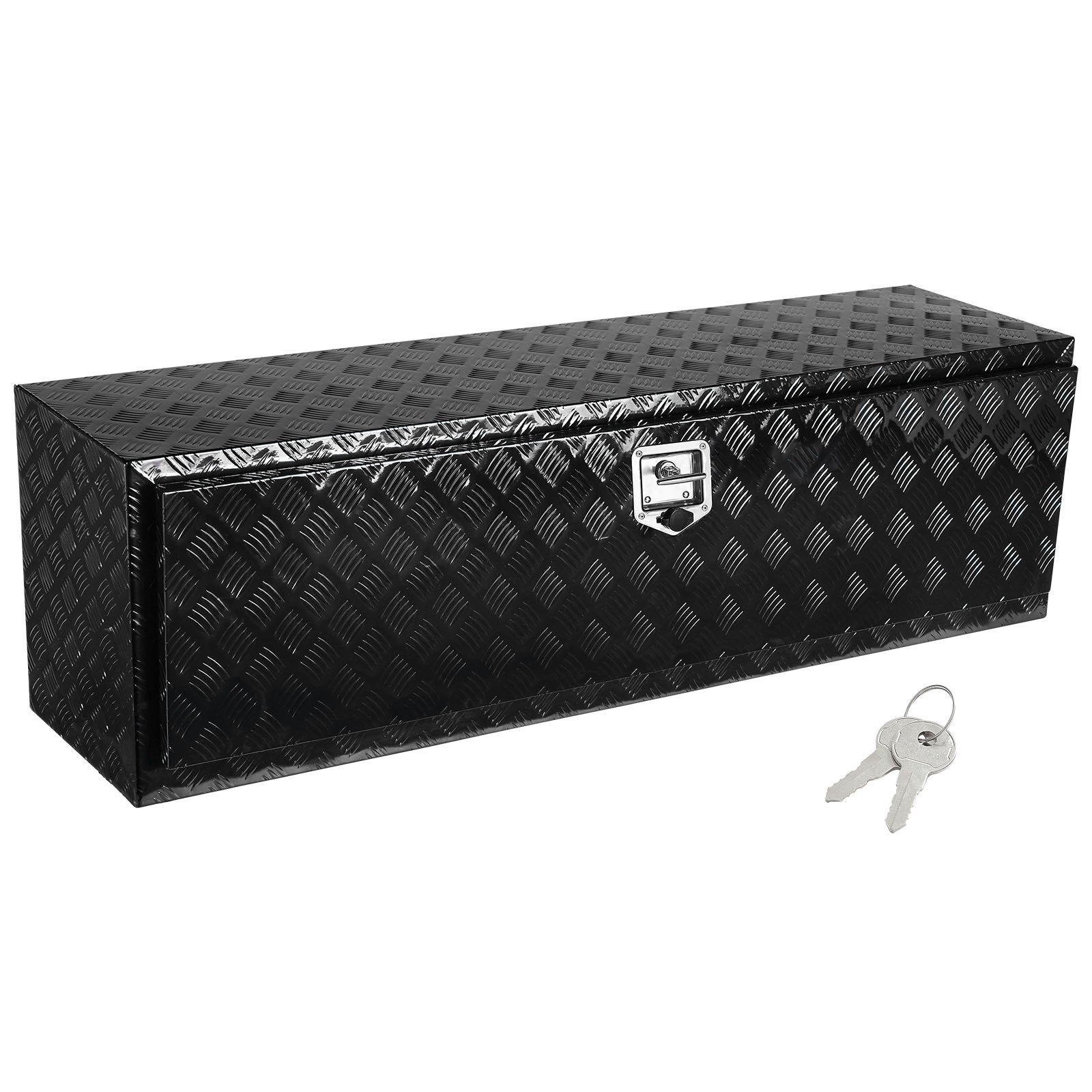 VEVOR Underbody Truck Box, 60" x 17" x 18" Pickup Storage Box, Heavy Duty Aluminum Diamond Plate Tool Box with Lock and Keys, Waterproof Trailer Storage Box with T-Handle Latch for Truck, Van, Trailer
