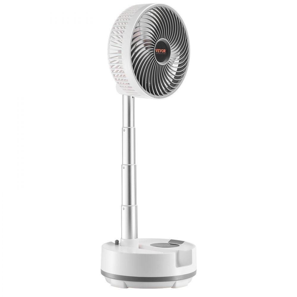 VEVOR 20.3 cm Portable Foldable Rechargeable Oscillating Fan, 3-in-1 Battery Operated with Remote Control, Quiet Desk/Table Pedestal Fan, 8 Speeds,90-degree Auto Left/Right Rotation,for Home,Office