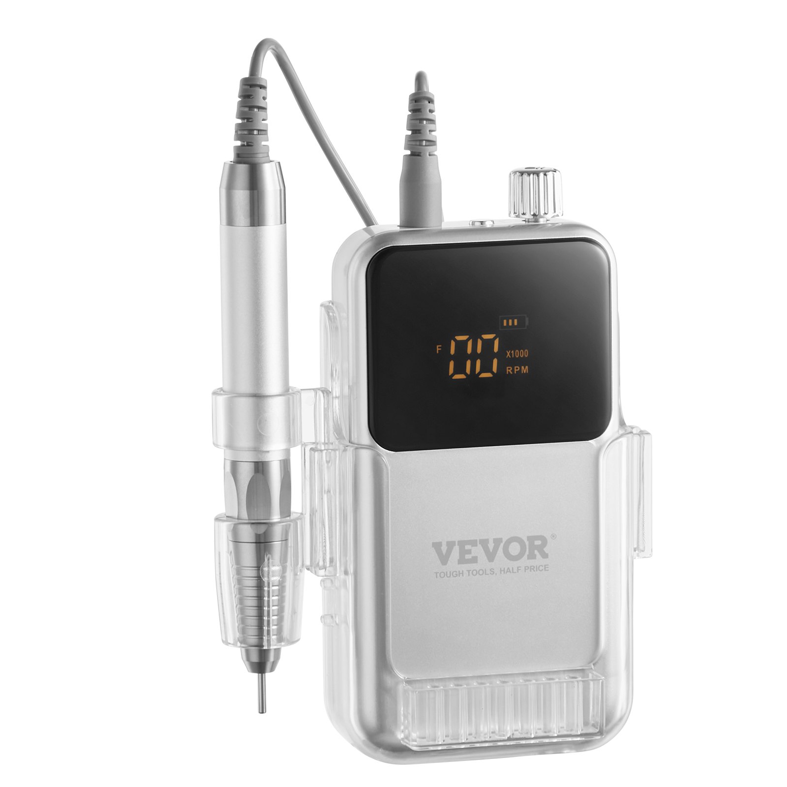 VEVOR Nagelboor met 35.000 RPM borstelloze motor met hoog koppel, oplaadbare elektrische nagelvijlmachine met 6 bits en 50 schuurbanden voor acryl gelnagels, manicure en pedicure-instrument