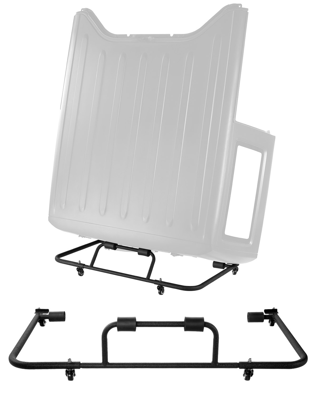 VEVOR Hardtop Storage Cart, Moveable Sturdy Hard Top Cart, with 3-Adjustable Holes & Thickened Soft Padding, Hardtop Storage Rack with Powder Coating, Fit for Jeep Wrangler TJ, JK