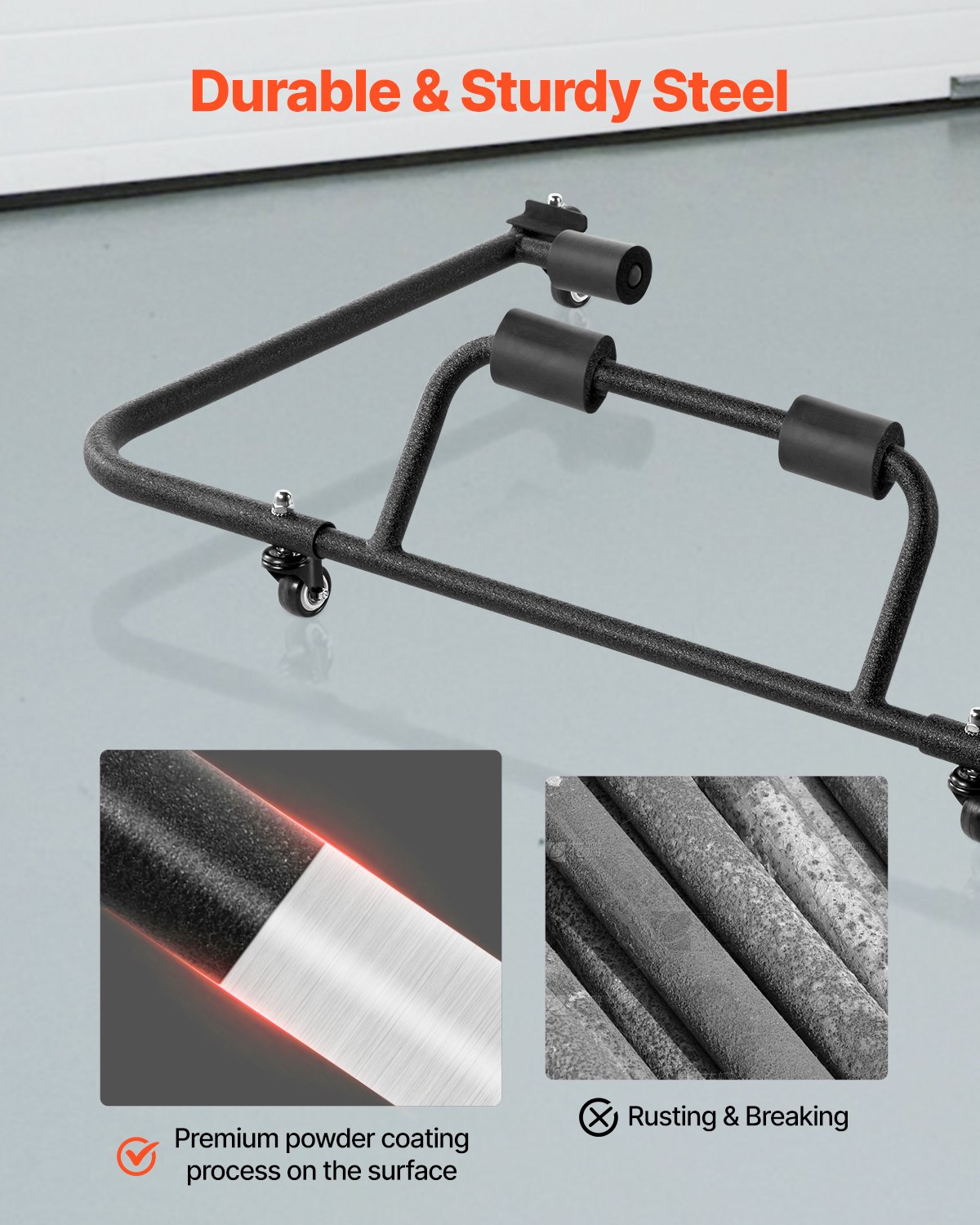 VEVOR Autodak-opbergwagen, verplaatsbare kar met 3 verstelbare gaten en dikke vulling, opbergrek met poedercoating, geschikt voor Jeep Wrangler TJ JK