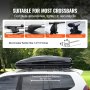 VEVOR Rooftop Cargo Carrier, 8 Cubic Feet Roof Cargo Box, ABS Hard Shell Roof Box, with Dual-Sided Opening and 2 Reinforced Straps, Aerodynamic, Suitable for most Crossbar, for Car, Wagon, SUV, Black