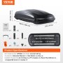 VEVOR Rooftop Cargo Carrier, 8 Cubic Feet Roof Cargo Box, ABS Hard Shell Roof Box, with Dual-Sided Opening and 2 Reinforced Straps, Aerodynamic, Suitable for most Crossbar, for Car, Wagon, SUV, Black