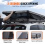 VEVOR Daktent met harde schaal, autotent, kamperen voor 2-3 personen, harde daktent met verstelbare telescopische ladder, dikke matras, waterdicht en winddicht, voor Jeep SUV, bestelwagen, pick-up, driehoekig, zwart